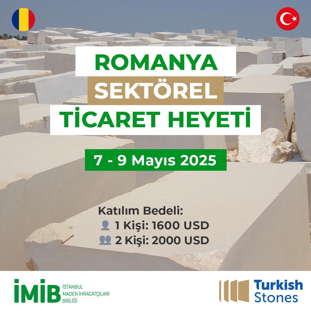 İstanbul Maden İhracatçıları Birliği (İMİB) Doğal Taş Ticaret Heyeti Düzenliyor